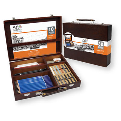 38 Piece Sketching Set in Wooden box