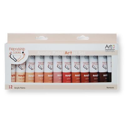 12 Pc. Friendship Colors Acrylic Paint Tubes