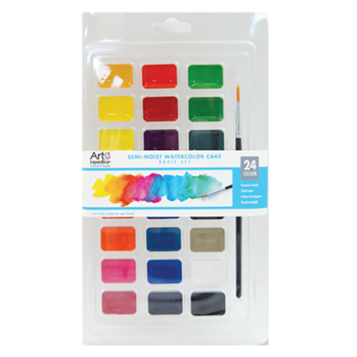 Semi-Moist Watercolor Cakes Basic Set
