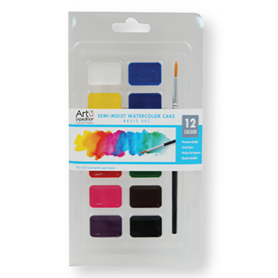 Semi-Moist Watercolor Cakes Basic Set