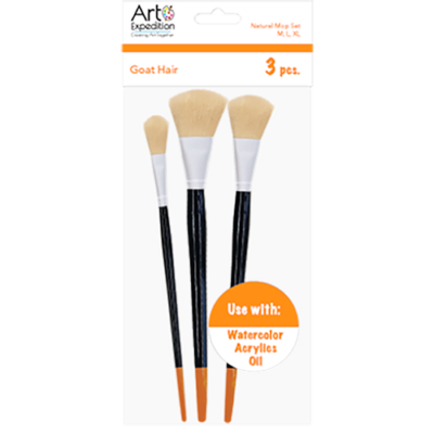 Goat Hair Natural Mop Brush Set