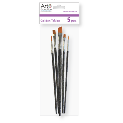 Golden Taklon 5 pc. Mixed Media Brush Set