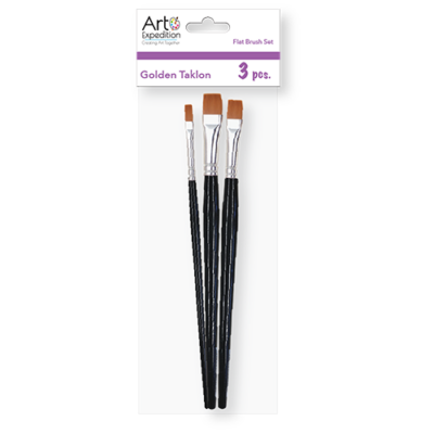 Golden Taklon 3 pc. Flat Brushes