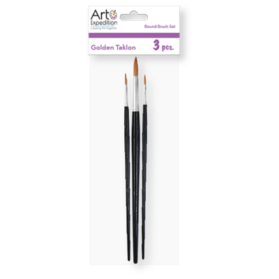 Golden Taklon 3 pc. Round Brushes
