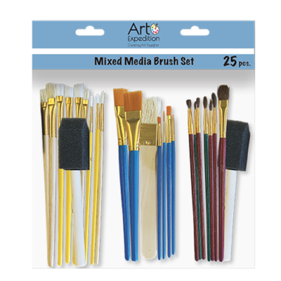 Wood Handle Mixed Media Brush Set