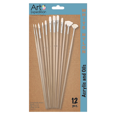 White Nylon Long Handle Brushes