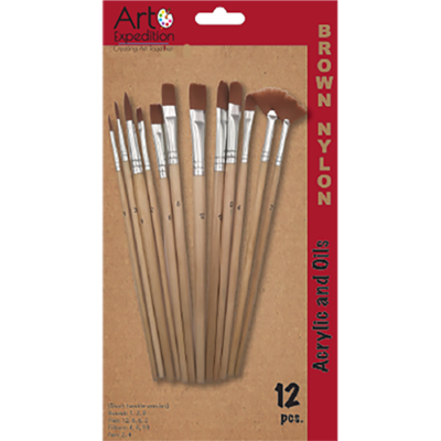 Brown Nylon Short Handle Brushes