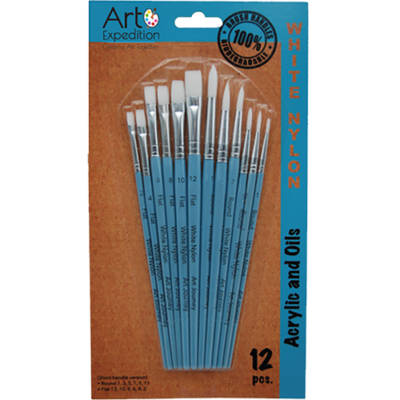 White Nylon Short Handle Brushes