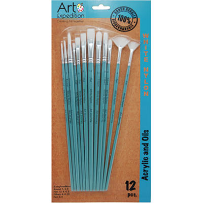 White Nylon Long Handle Brushes