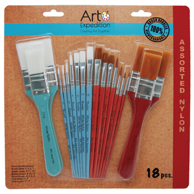 Assorted Nylon Mixed Media Brushes