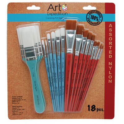 Assorted Nylon Mixed Media Brushes