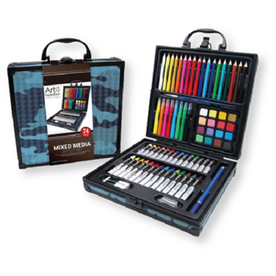 74 Pc. Mixed Media Set in Aluminum Box