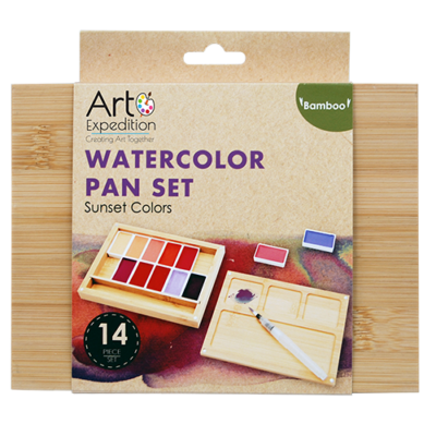 Bamboo Watercolor Pan Set Sunset Colors