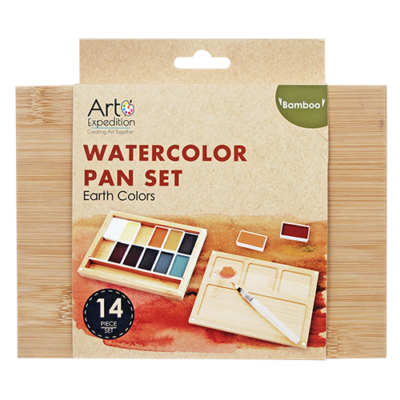 Bamboo Watercolor Pan Set Earth Colors