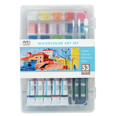 53 Pc. Watercolor Set
