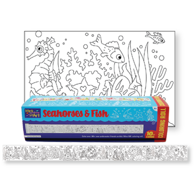 Seahorses & Fish Coloring Roll