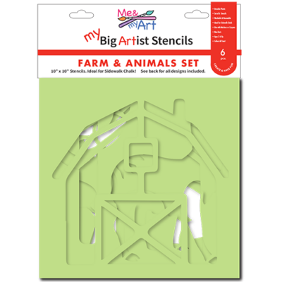6pc Farm Animals Stencil Set