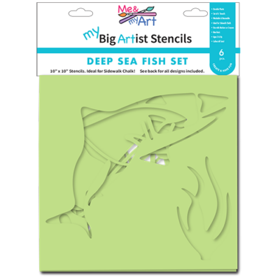 6pc Deep Sea Fish Stencil Set
