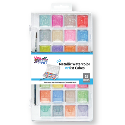 Kids Semi-moist Metallic Watercolor Cake Set