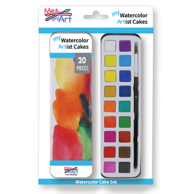 Watercolor Cake Tin Travel Set