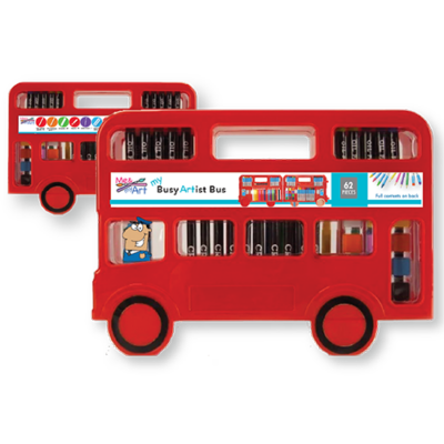 63pc Kids School Bus Art Set