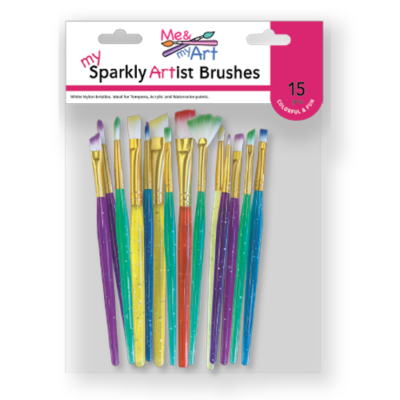 Kids 15 pc. White Nylon Assorted mini brushes