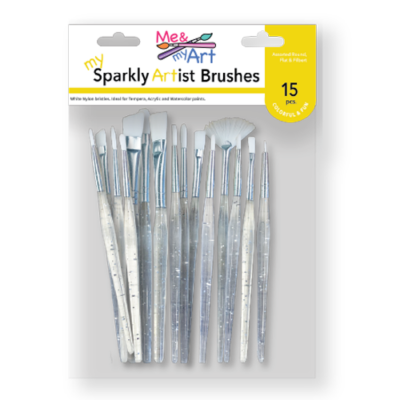Kids 15 pc. White Nylon Assorted mini brushes