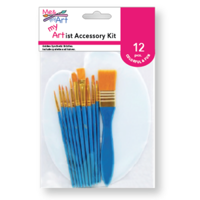 Kids 12 pc. Golden Synthetic Assorted brushes and Palette set