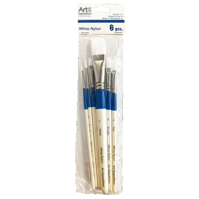 6 Pc. White Nylon Brush Set