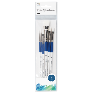 6 pc. White Nylon Brush Set