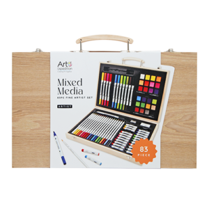 83PC Mixed Media Set in Wooden Box