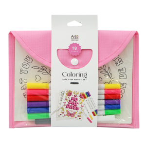18PC Coloring Set in Snap Pouch