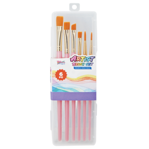 6pc Golden Synthetic Brush Set