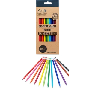 12 pc. Biodegradable Barrel Pencils with Erasers