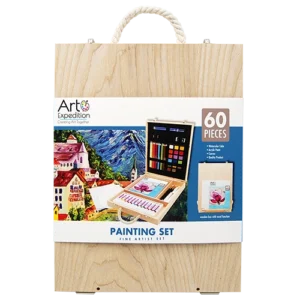 60 pc. Easel Box Mixed Media Paint Set