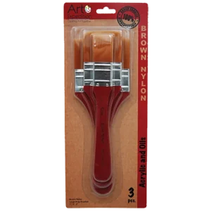 3 pc. Brown Nylon Large Area Brush Set