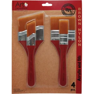 4 pc. Brown Nylon Large Area Brush Set