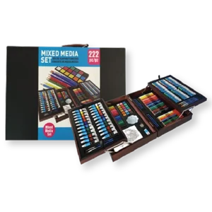 222 Pc. Mixed Media Wooden Box Art Set