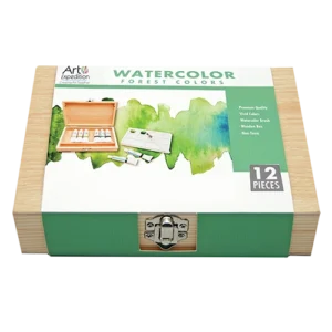 12 pc. Forest Color Watercolors in Wooden Box